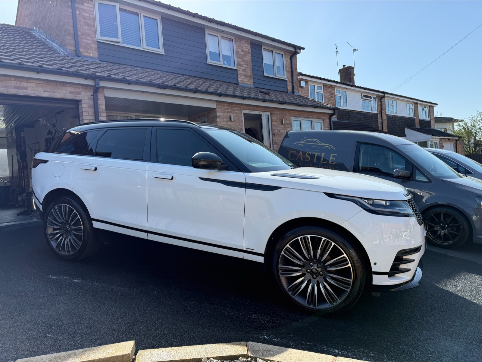 White Range Rover after a full detail
